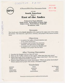 East of the Andes