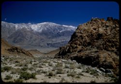 View east across Owens Valley toward Inyo Mtns. From Alabama Hills on the Mt. Whitney road.  California.