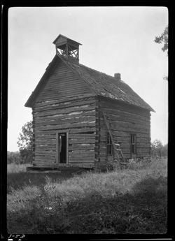 Log church off of Schooner, old Bond place