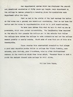 "The Liberal Arts College" - Address at the Association of American Colleges, Indianapolis, 23 July 1931