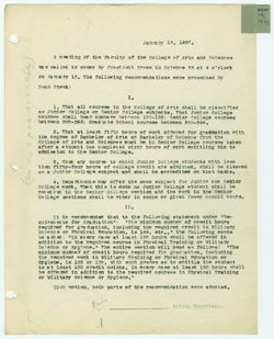 Indiana University College of Arts and Sciences faculty minutes, 1927-1958