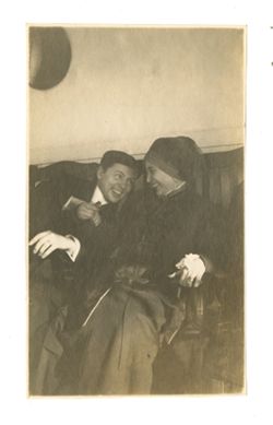 Man and woman laughing together