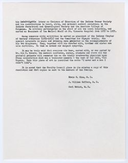 Memorial Resolution for Don D. Bowers, ca. 01 April 1958