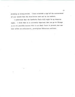 Memo from Joe to Senator re Chicago Patent Law Assn Speech, November 6, 1979