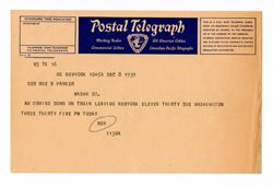 8 December 1939: To: George B. Parker. From: Roy W. Howard.