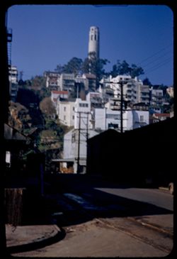 Telegraph Hill from Filbert + Battery. San Francisco.