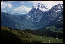 View eastward from ridge above Kleine Scheidegg- Swiss Alps