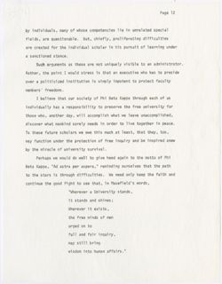 "Address to Triennial Council of Phi Beta Kappa," September 11, 1970