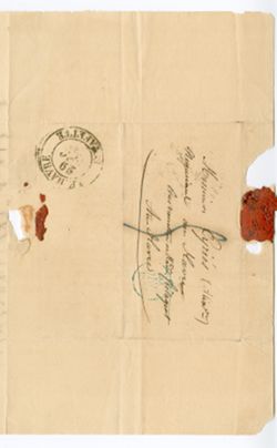 Duchêne, [?], Paris. To Madame [Marie Duclos] Fretageot, Messieurs Eyriès (Alèxdre) Negociant au Havre pour remittre a Made Fretageot., 1832 Dec. 27