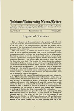 Indiana University News-Letter, 1913-1945, C610