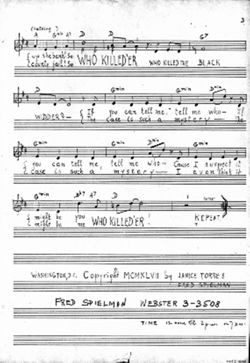 Who killed 'er?, Lead sheet (melody with chord symbols)