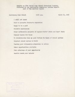 "Notes. American Legion 18th Annual High School Oratorical Contest." March 17, 1955