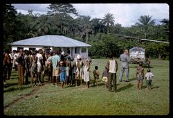 Townspeople fascinated with the helicopter