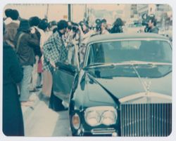 Fans watching limousine arrival during Black History Month Celebration