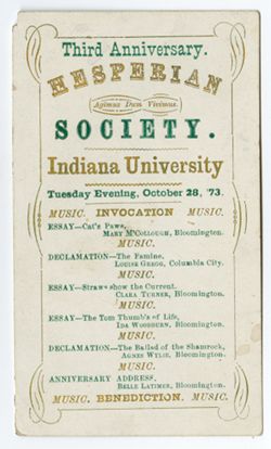 Third Anniversary program, 1873