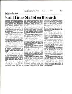 Jack Anderson, Small Firms Stinted on Research,Washington Post, September 4, 1978