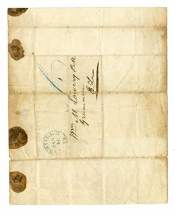 1844, Jan. 18 - Milligan, Samuel, -1874, judge. Nashville, Tennessee. To William M. Lowery, Greeneville, Tennessee. Passage of tax bill by Tennessee legislature.