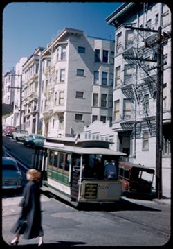 Cable car upbound in Jackson St. from Taylor San Francisco Cushman