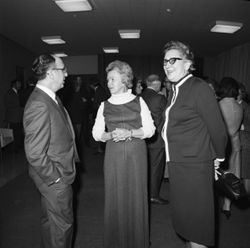 Chancellors Lester Wolfson and Sylvia Bowman at Northside West dedication ceremony at IU South Bend, 1972