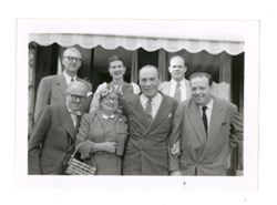 Roy and Peggy Howard laugh with group