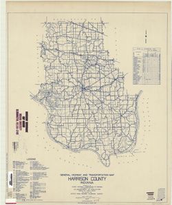 General highway and transportation map of Harrison County, Indiana