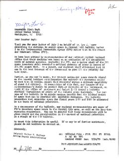 Letter from Walter V. Kallaur of the General Services Administration to Birch Bayh, July 6, 1979