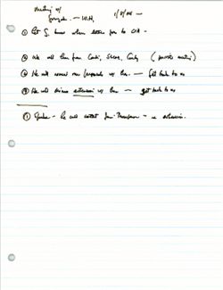 "Meeting with Gonzales - W.H. 1/8/04" [Hamilton’s handwritten notes], January 8, 2004