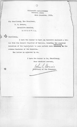 Treasury,September-December 1912