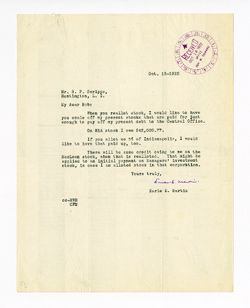 13 October 1922: To: Robert P. Scripps. From: Earle E. Martin.