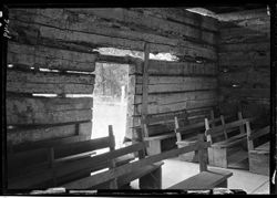 Interior of old church out of Corydon--Goshen