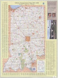 Indiana transportation map, 2007-2008