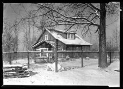 playhouse at front, cabin background, Miller Keller cabin