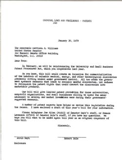 Letter from Birch Bayh and Robert Dole to Harrison A. Williams, January 30, 1979