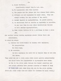 "Notes for Remarks to Budget Committee." -Medical Center, Indianapolis. July 2, 1950