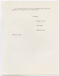 Memorial Resolution for Ernst H. Hoffman, ca. 17 January 1956