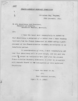 Presidential Commissions, Franco-Liberian Boundary, 1911