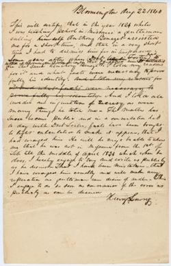 Investigation of Dr. Andrew Wylie - Henry Lowrey, James Porter, and George Markwell Testimonies, 22 August 1840 and 10 September 1840
