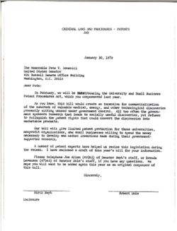 Letter from Birch Bayh and Robert Dole to Pete Domenici, January 30, 1979