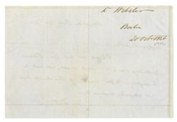 [1846], Oct. 20 - Webster, Daniel, 1782-1852, statesman. Boston, [Massachusetts]. To Messrs C & R. Refers to correction of amount for which check has been drawn.