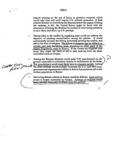 Congressional Research Service Report, "Bosnia-Hercegovina: Common Arguments For and Against Lifting the Arms Embargo," Apr 22 1994