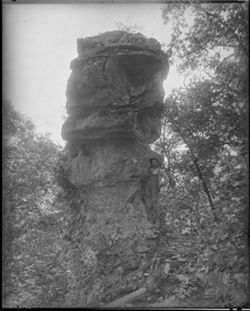 Chimney Rock out of Salem, with figure