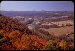 View west over White river valley from Inspiration Point on US 62 near Eureka Springs, Arkansas
