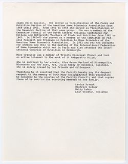 11: Memorial Resolution for Ruth Mary Griswold, ca. 20 December 1966