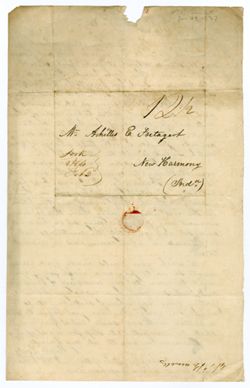 Bennett, W[illia]m P[enn], York, Illinois. To Achille E[mery] Fretageot, New Harmony, Indiana., 1837 Jan. 29