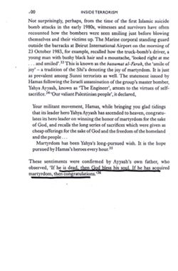 Bruce Hoffman, Inside Terrorism (Columbia University Press, 1998), Chapter 4: "Religion and Terrorism," pp. 87-100