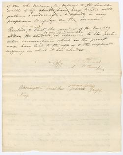 Minutes of a Meeting of "the Faculty of Indiana College for the purpose of" discussing the Charles Thomas and Bryant incident, written by several recorders, 1 February 1837