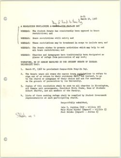 R-73 Resolution Proclaiming A Day of Resistance to the Hours Regulations, 14 March 1968