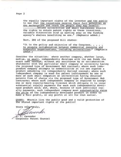 Letter from J. T. Cavender of NCR Corporation to Birch Bayh, March 14, 1979