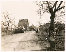A knocked-out German tank in Himberg, Germany
