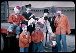 Clowns pose on opening day. Ringling Circus